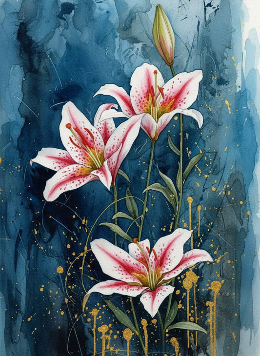 Stargazer Lilies (Board Canvas)