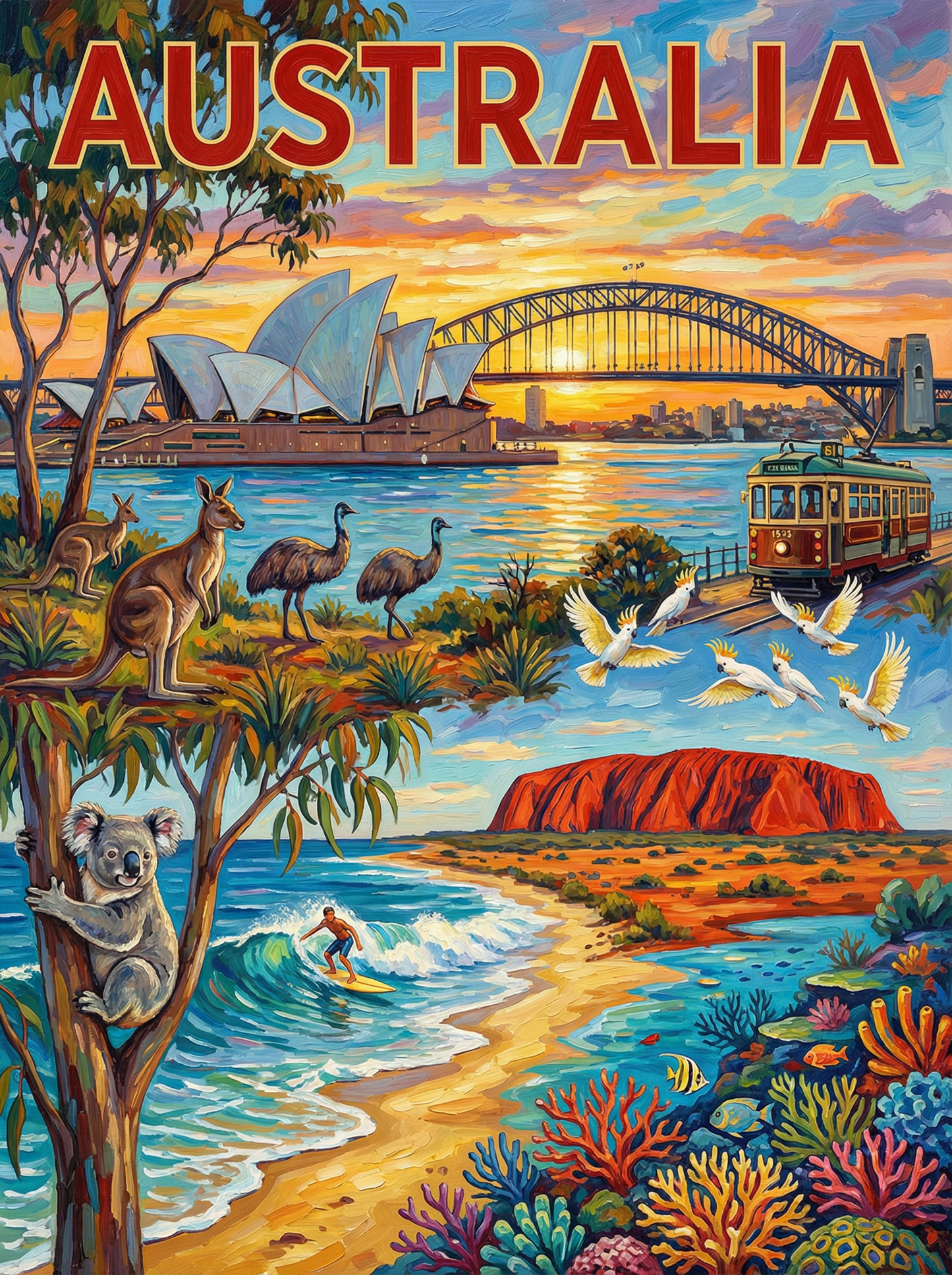 Australia Iconic Wonders (100 Color Diamond Painting)