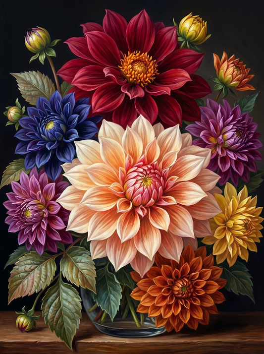 Dahlia Bouquet Vase (Diamond Painting) Diamond Painting kit