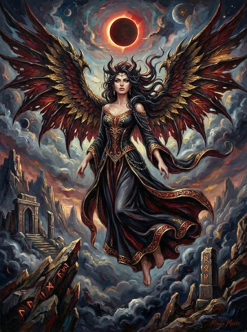 Dark Eclipse Angel Queen (100 Color Diamond Painting)
