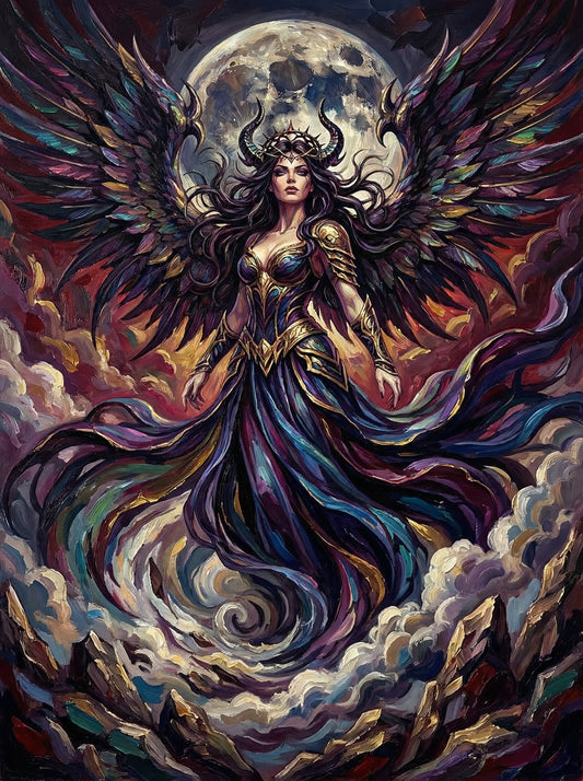 Dark Mystical Demon Goddess (100 Color Diamond Painting)
