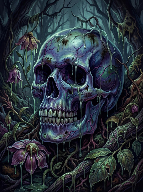 Dark Swamp Skull Vines (Diamond Painting)