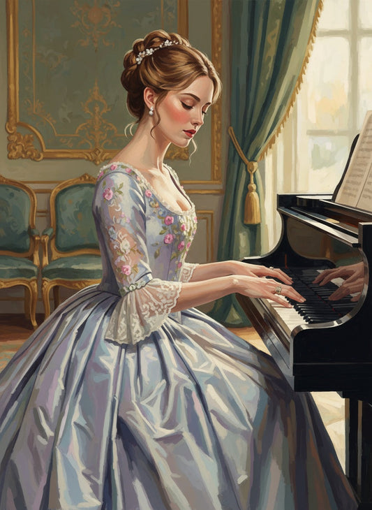 Elegance at the Piano (Board Canvas)