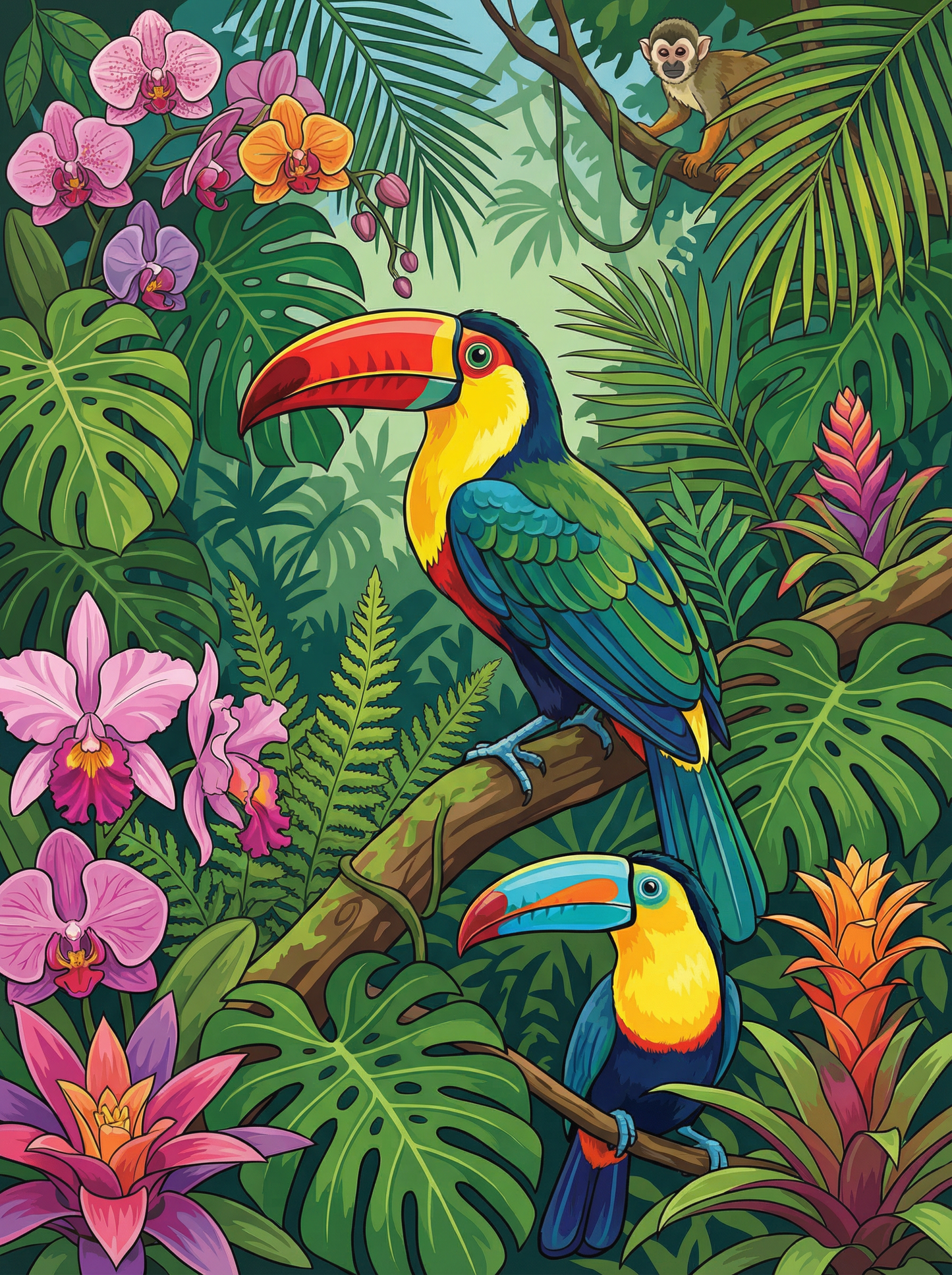 Tropical Haven Toucan (100 Color Diamond Painting) Diamond Painting kit