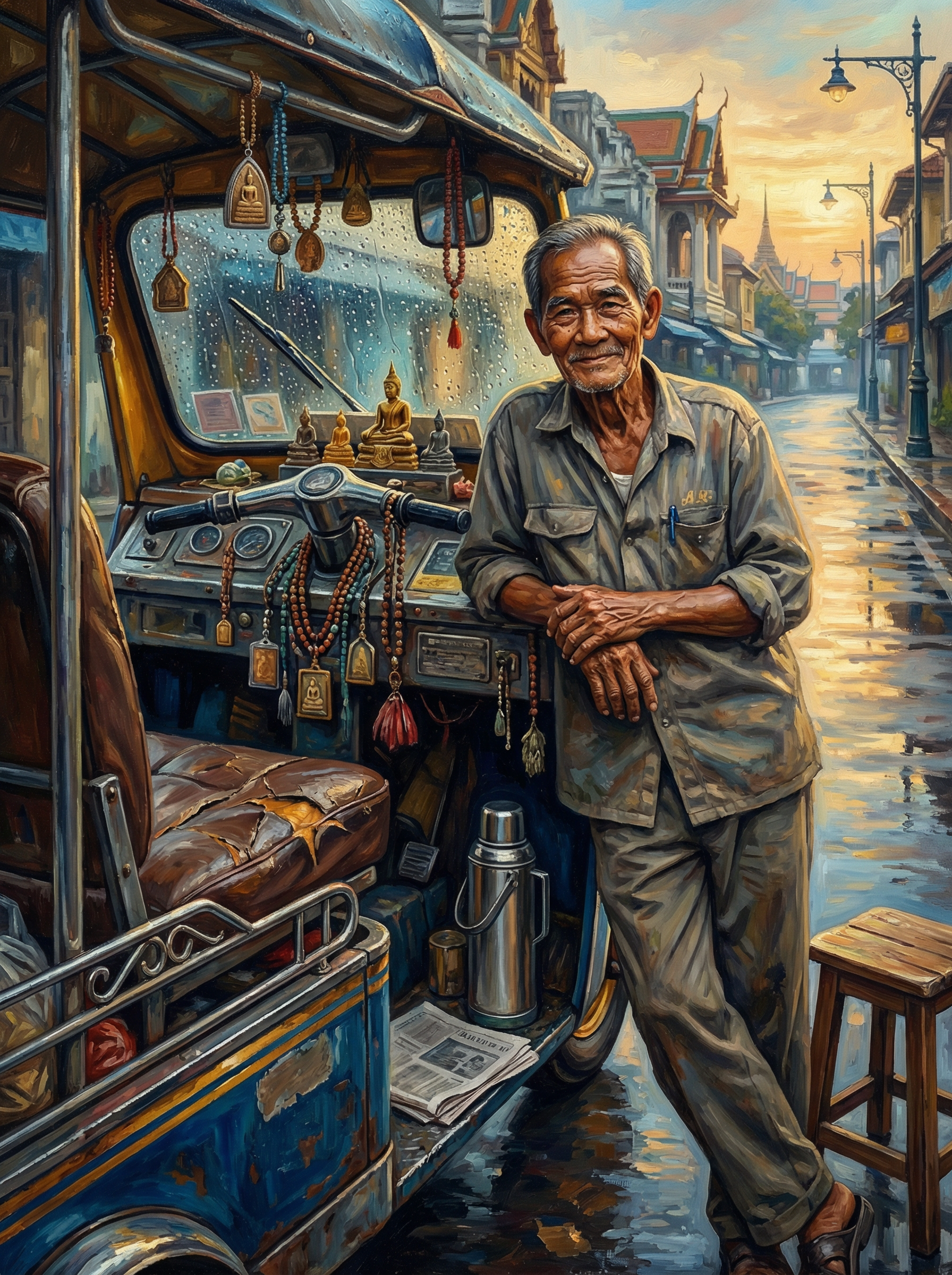 Decorated Rickshaw Driver (Diamond Painting) Diamond Painting kit