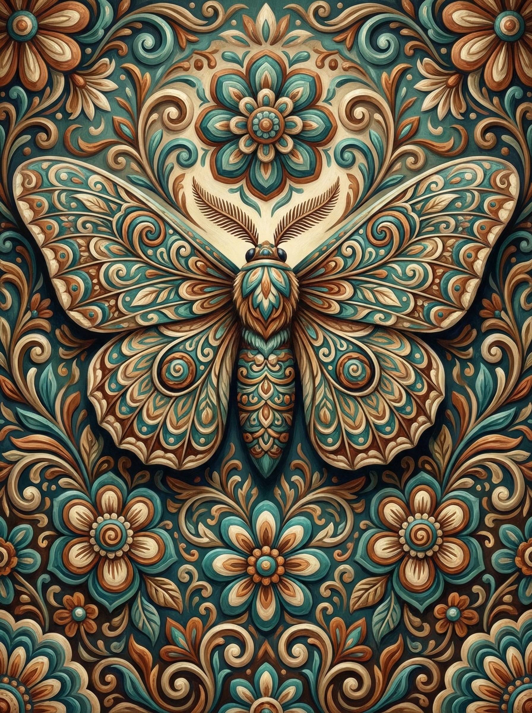 Decorative Moth Medallion (100 Color Diamond Painting) Diamond Painting kit
