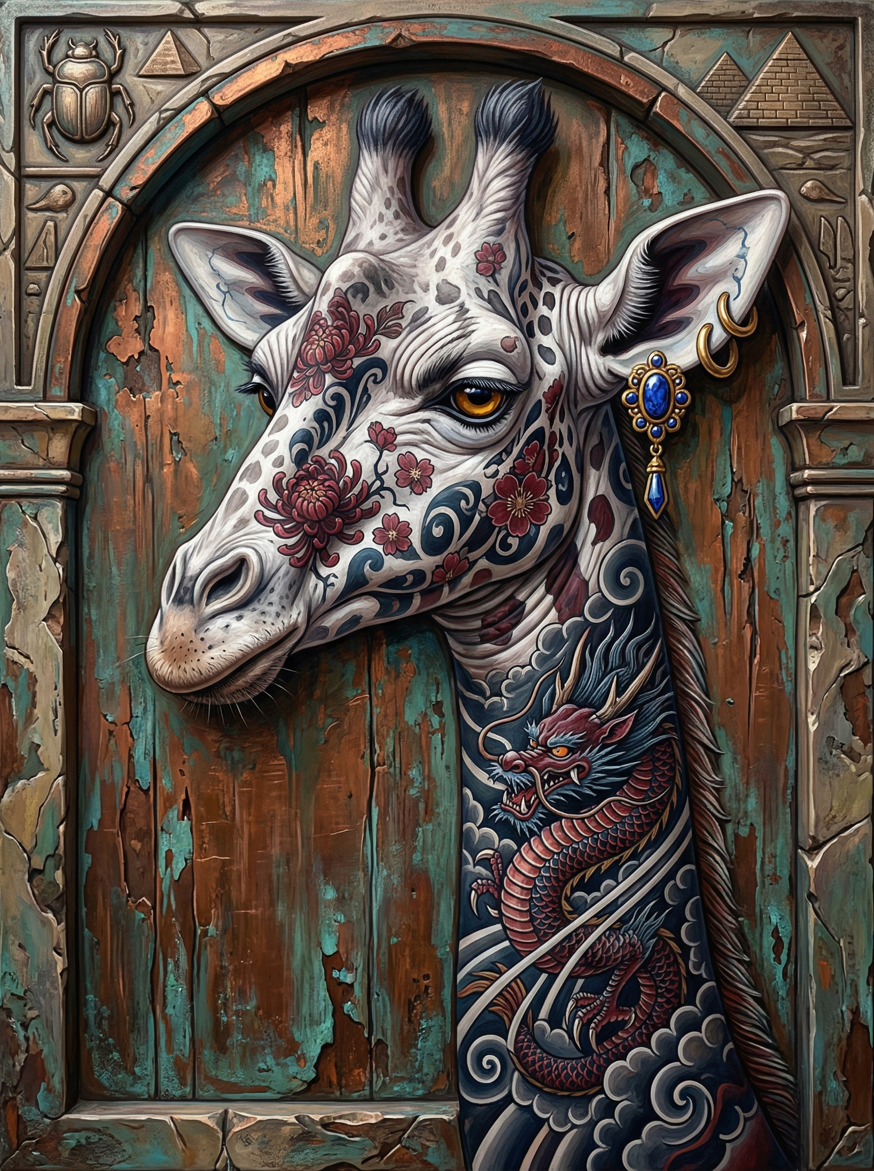 Decorative Ornate Giraffe Head (Diamond Painting) Diamond Painting kit