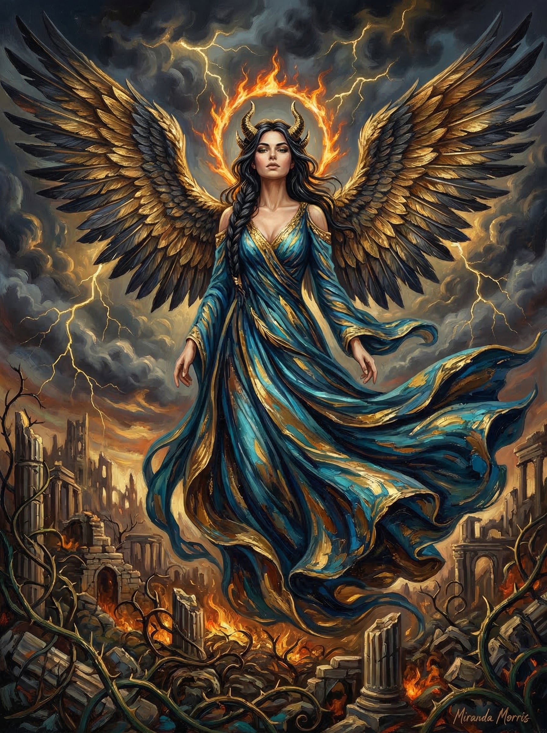 Divine Guardian Angel Thunder (100 Color Diamond Painting)