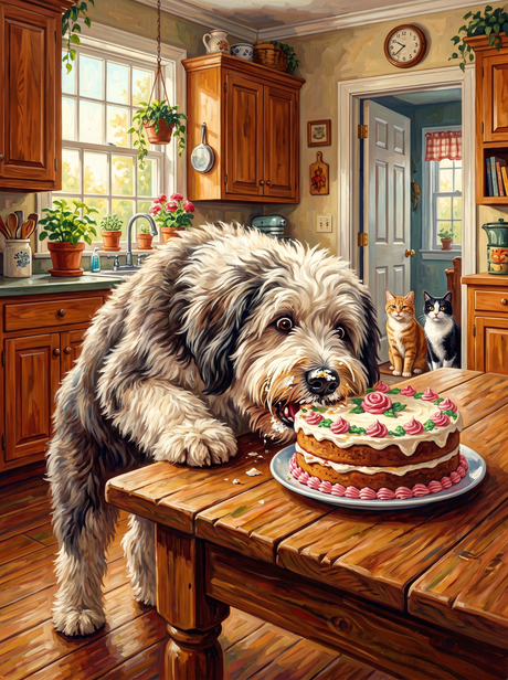Dog in the Cake