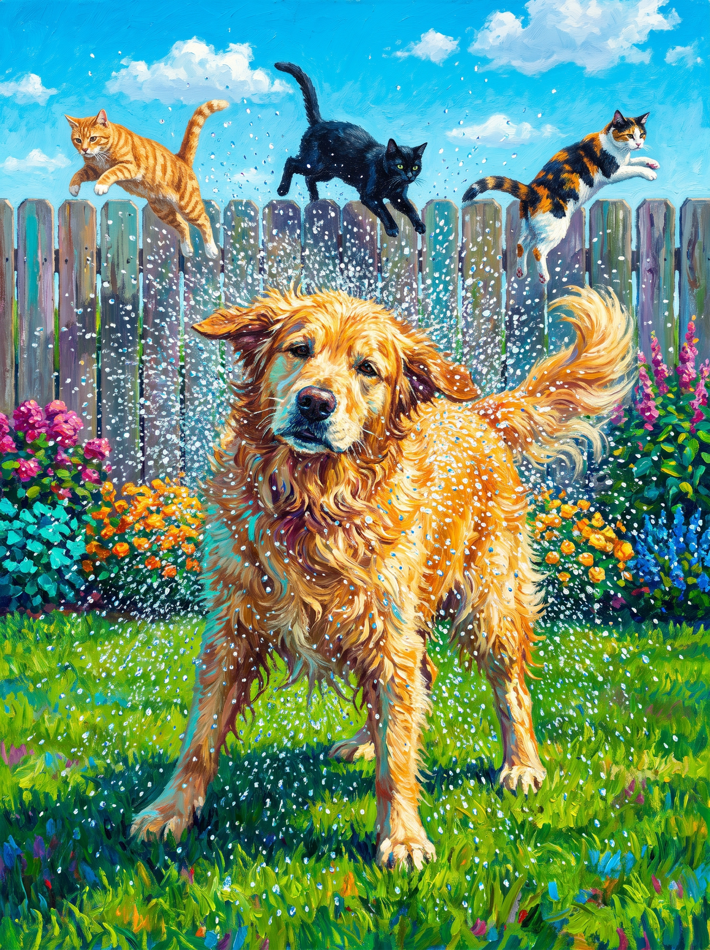 Dog Shakes Dry