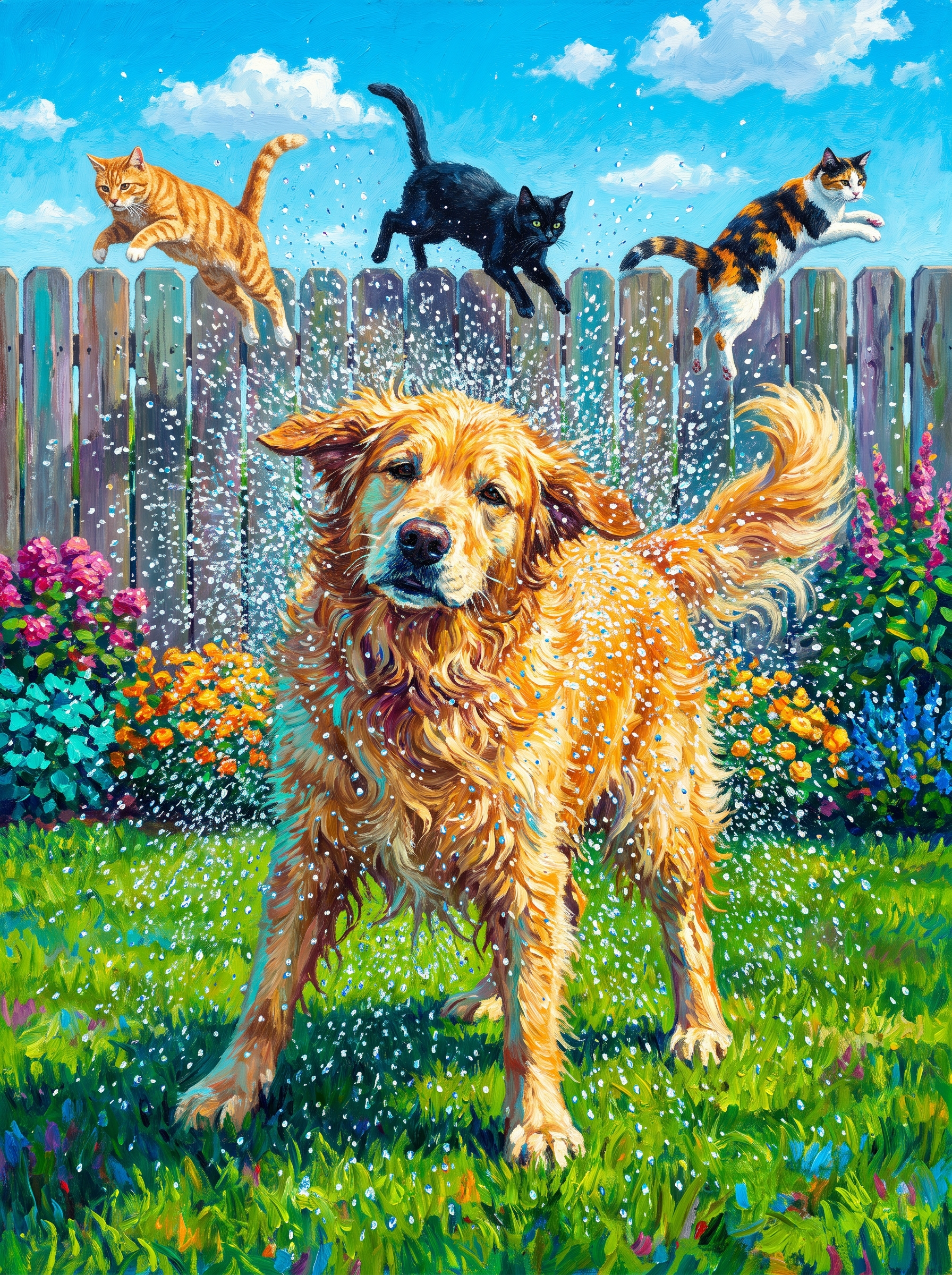 Dog Shakes Dry
