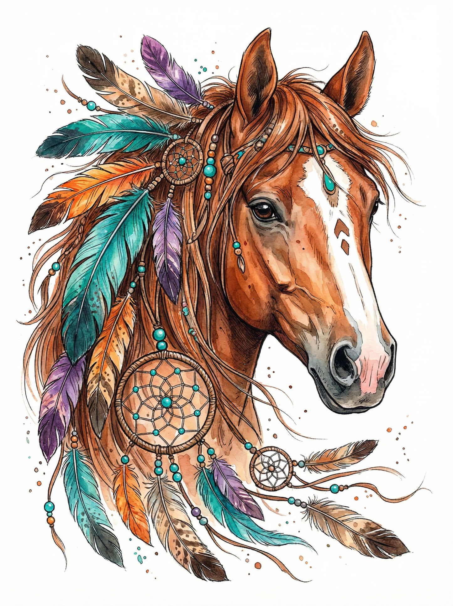 Dreamcatcher Horse Spirit (Diamond Painting)