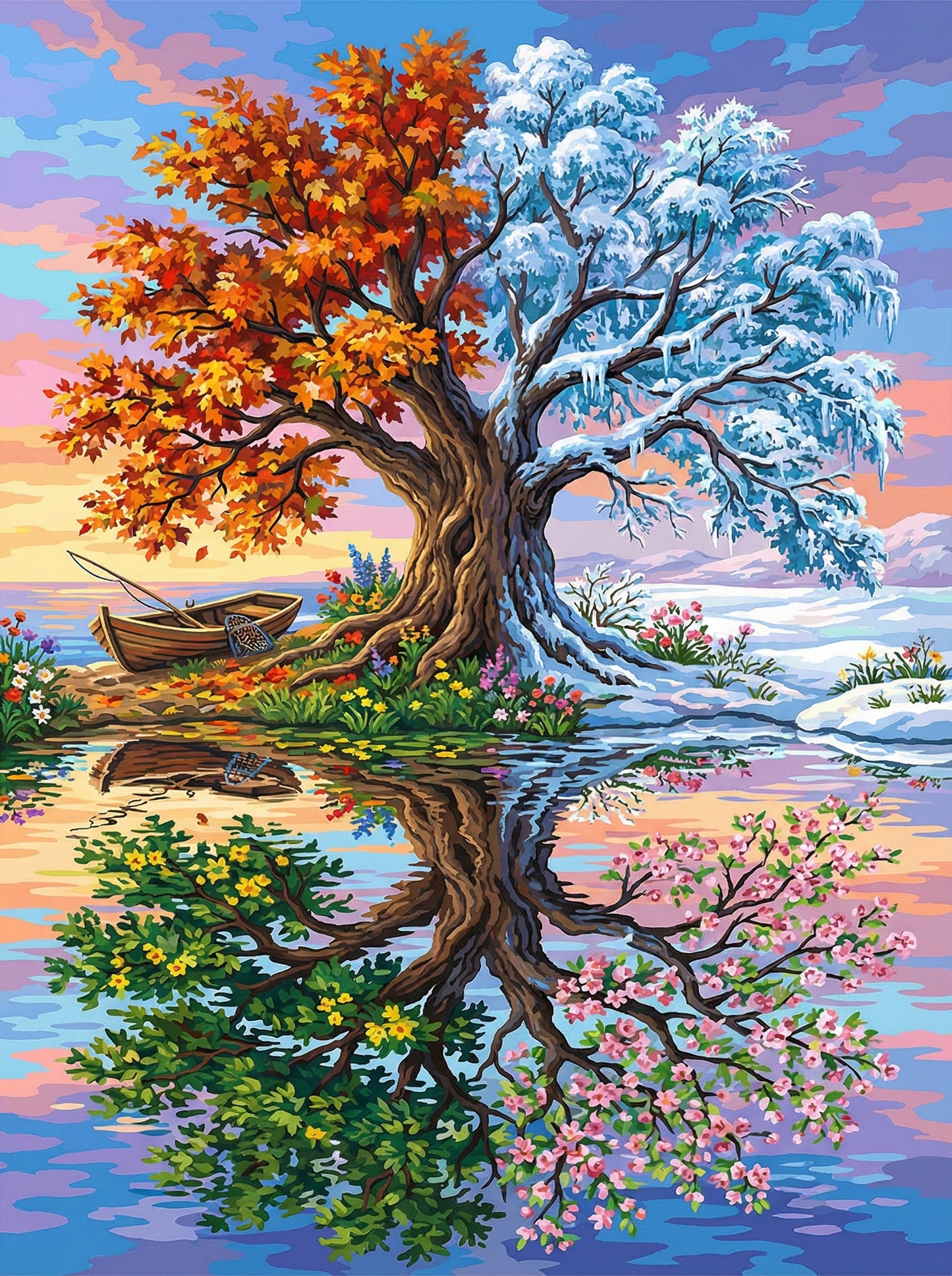 Four Season Tree (100 Color Diamond Painting)
