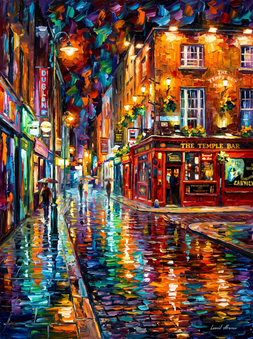 Dublin Temple Bar Rainy Night