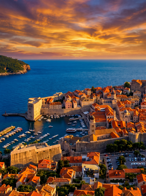 Dubrovnik Old Town Sunset
