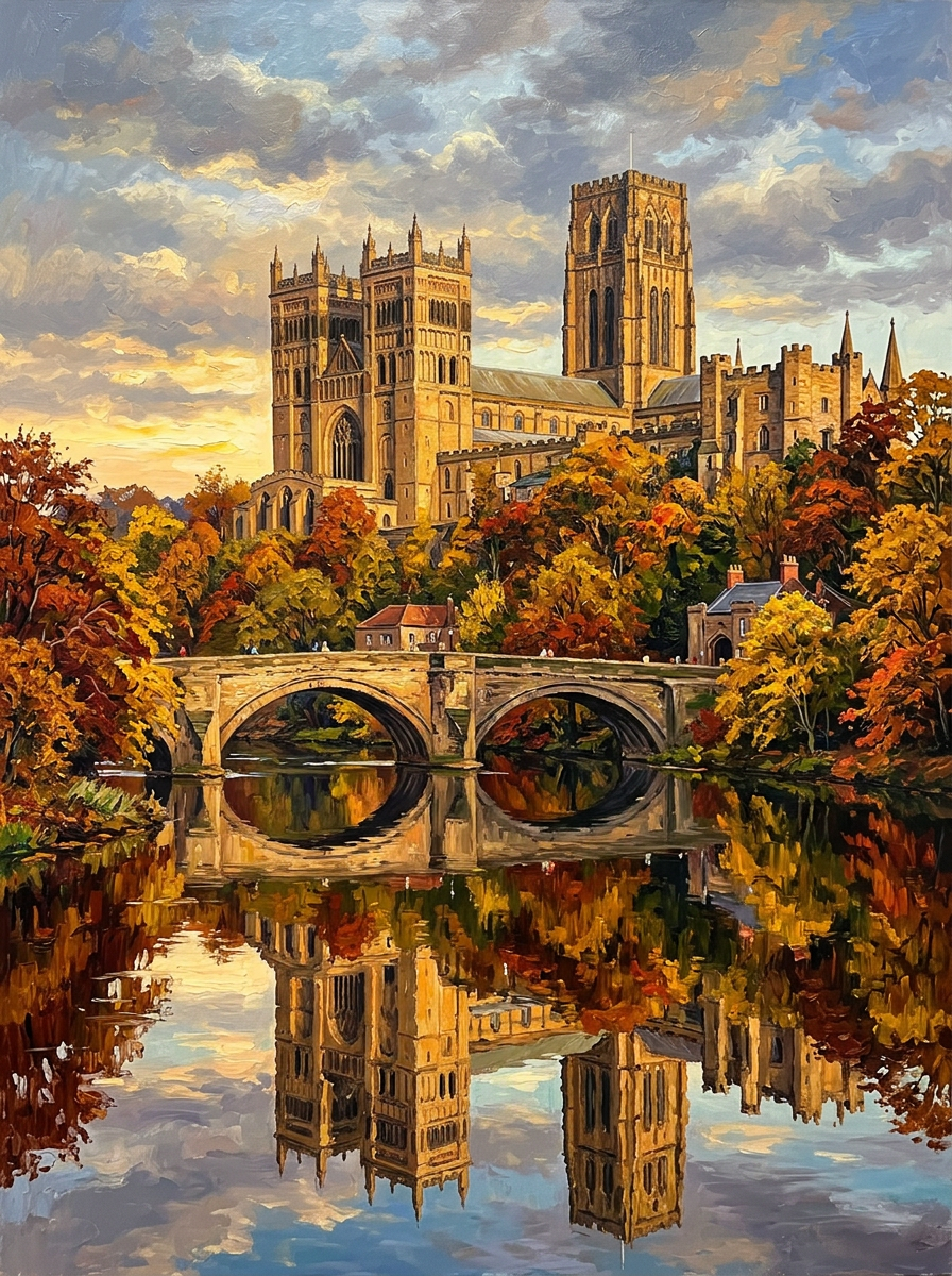 Durham Cathedral River (150 Color Diamond Painting)