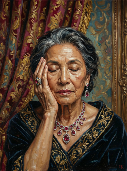 Ruby Lady of Grace (100 Color Diamond Painting)