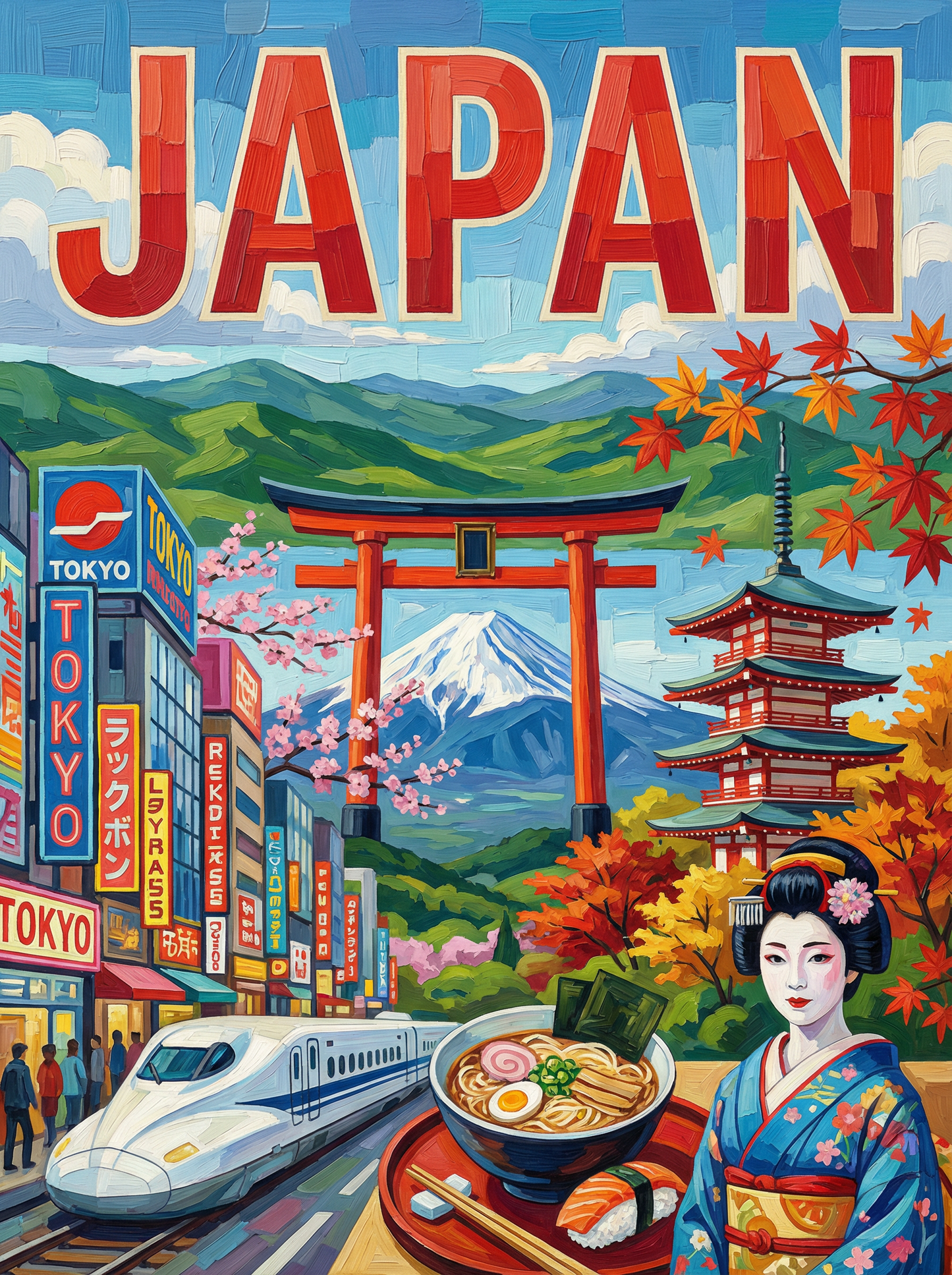 Japan Mountain Gateview (Diamond Painting) Diamond Painting kit