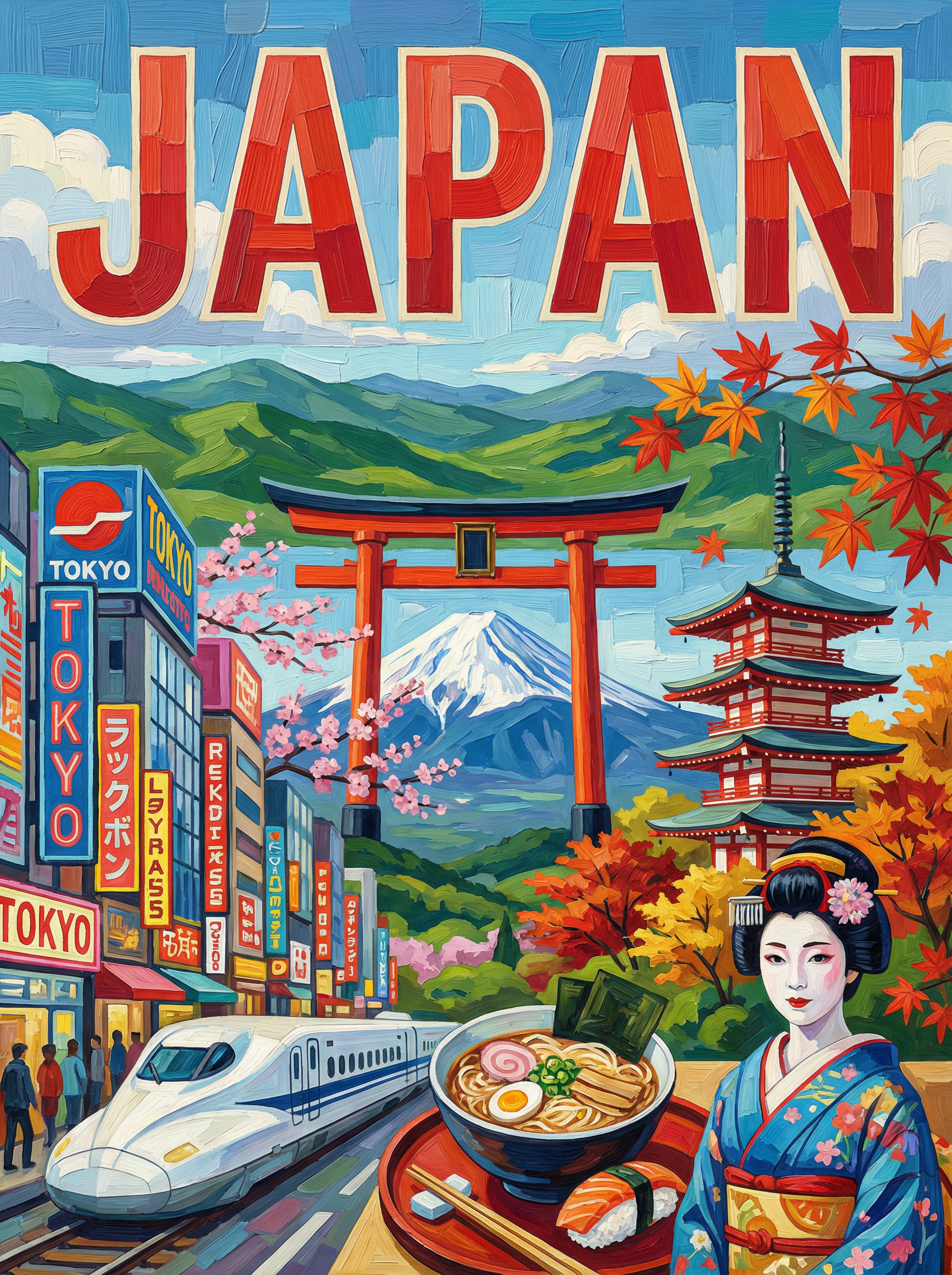 Japan Mountain Gateview (Diamond Painting) Diamond Painting kit