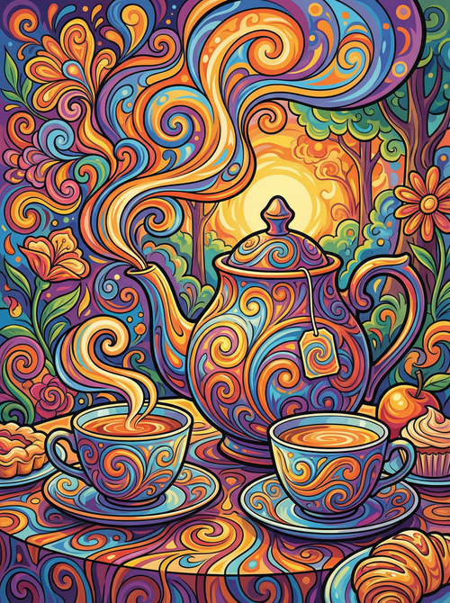 Swirling Tea Symphony (100 Color Diamond Painting) Diamond Painting kit