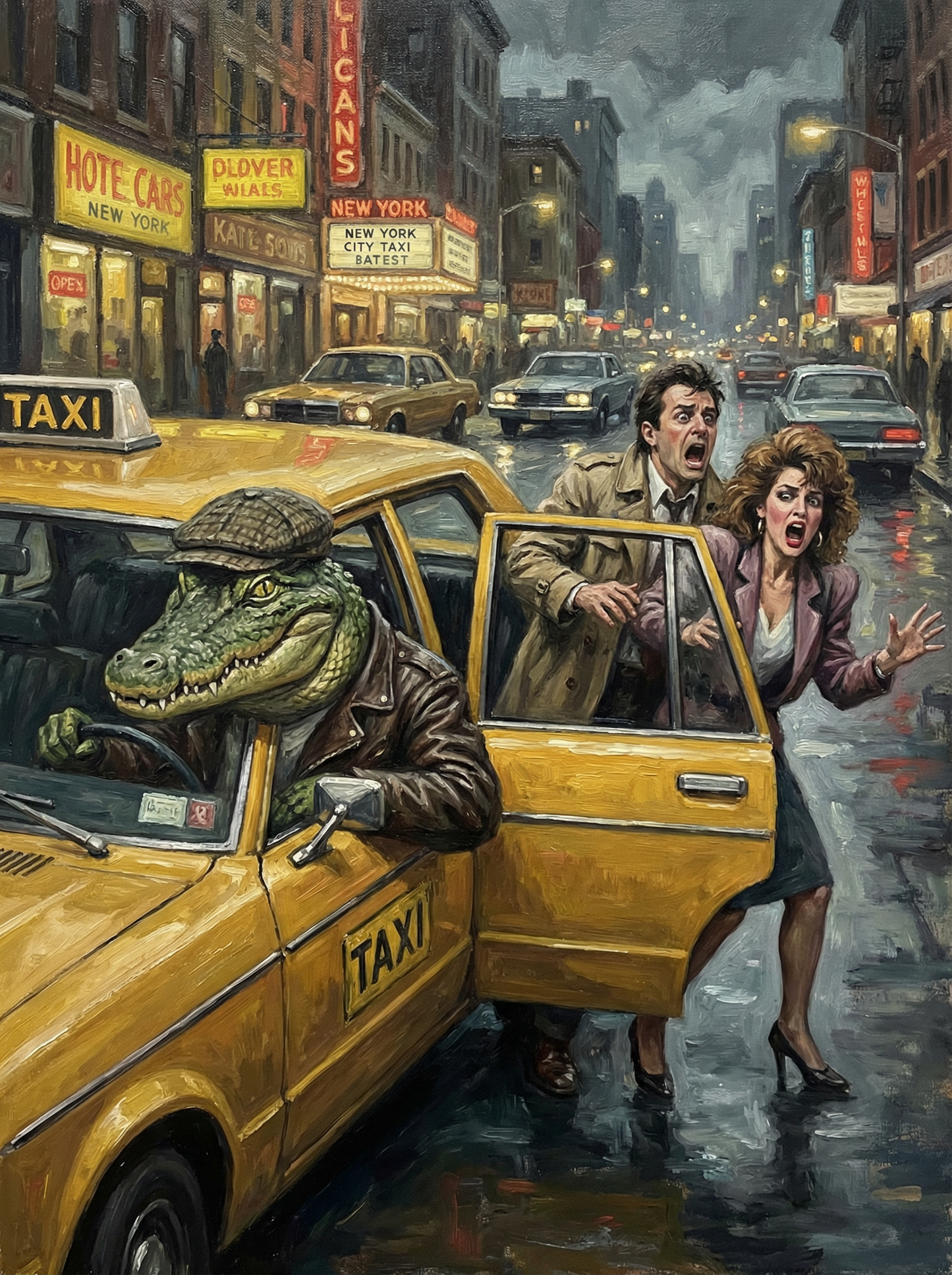 Crocodile Taxi Panic (Diamond Painting)