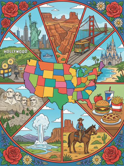 America Iconic Landmarks (Diamond Painting) Diamond Painting kit