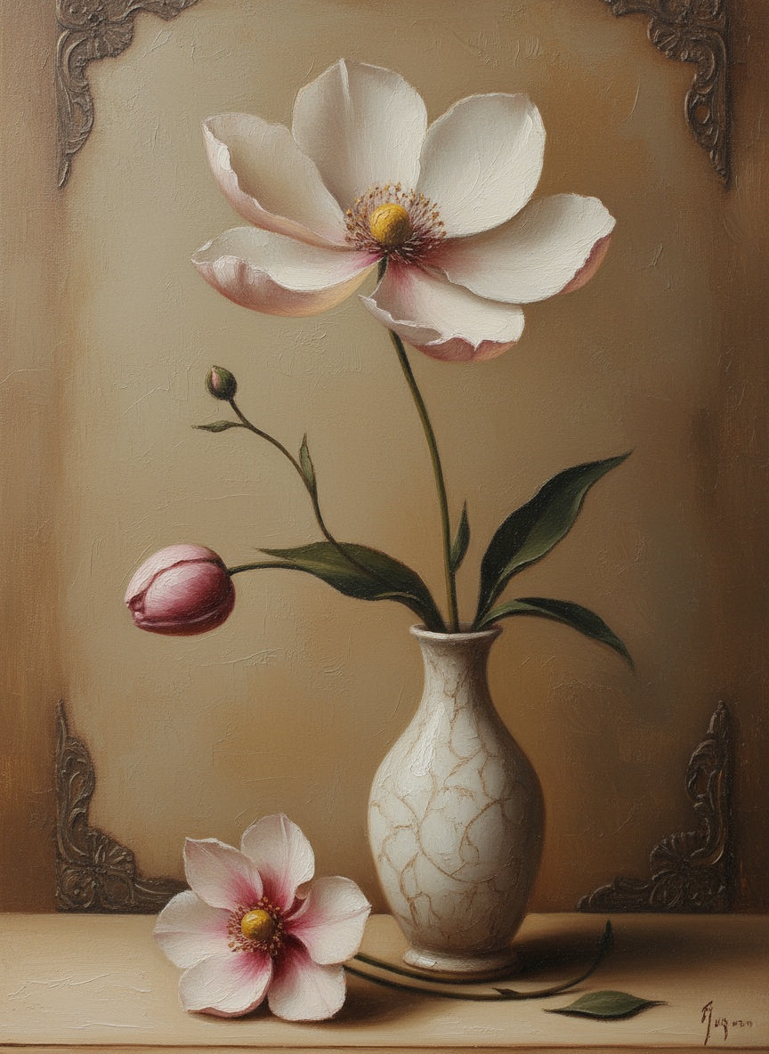 Peony Still Life (Board Canvas)