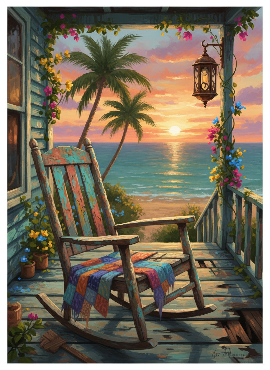 Golden Hour Porch (Board Canvas)