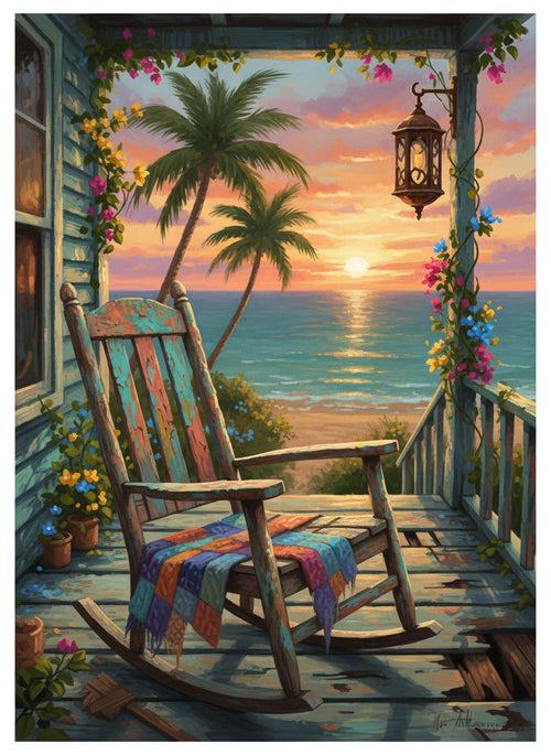 Golden Hour Porch (Board Canvas)