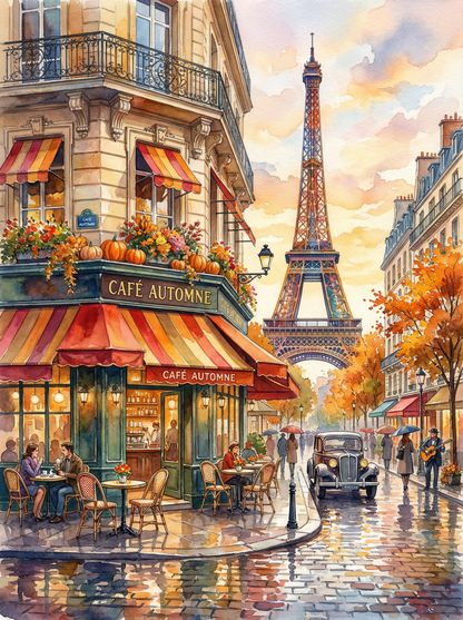 Parisian Autumn Café (100 Color Diamond Painting) Diamond Painting kit