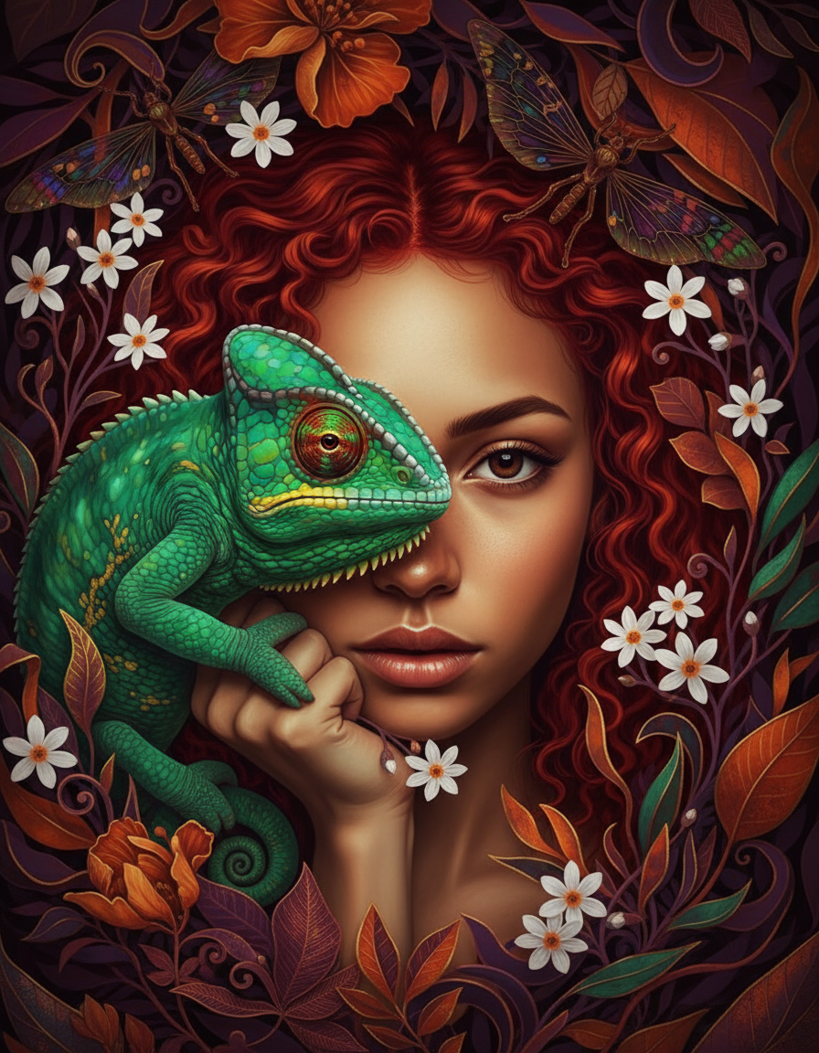 The Chameleon’s Muse (Board Canvas)
