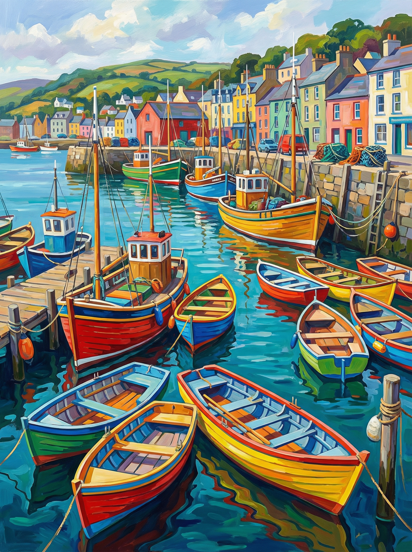 Colorful Seaside Harbor (Diamond Painting) Diamond Painting kit