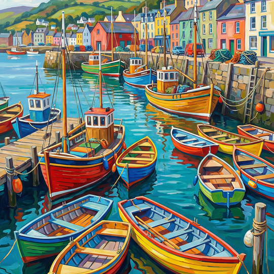 Colorful Seaside Harbor (Diamond Painting) Diamond Painting kit