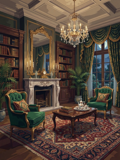 Emerald Study Retreat (Diamond Painting) Diamond Painting kit