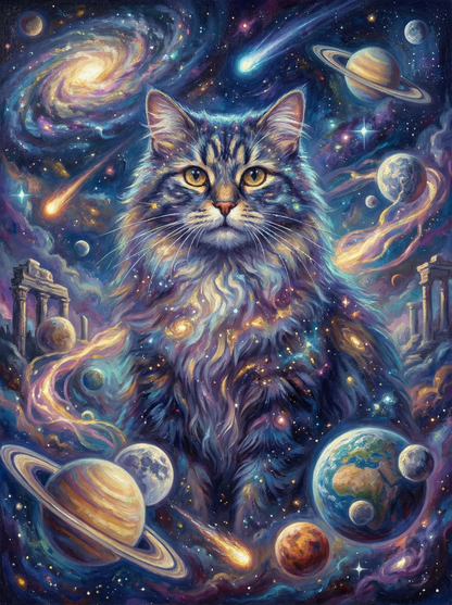 Galaxy Guardian Cat (Diamond Painting) Diamond Painting kit