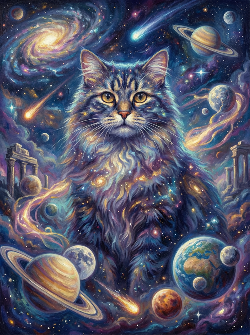 Galaxy Guardian Cat (Diamond Painting) Diamond Painting kit