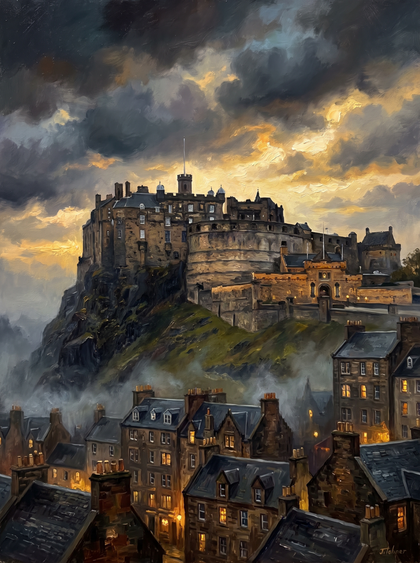 Edinburgh Castle Stormy Dusk