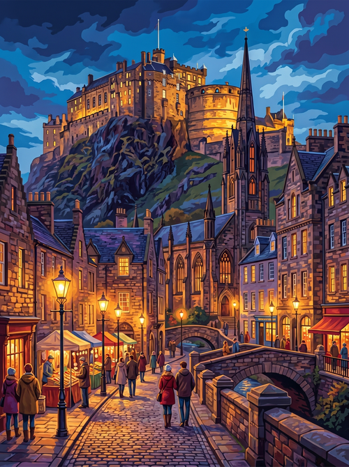 Edinburgh Night (150 Color Diamond Painting)