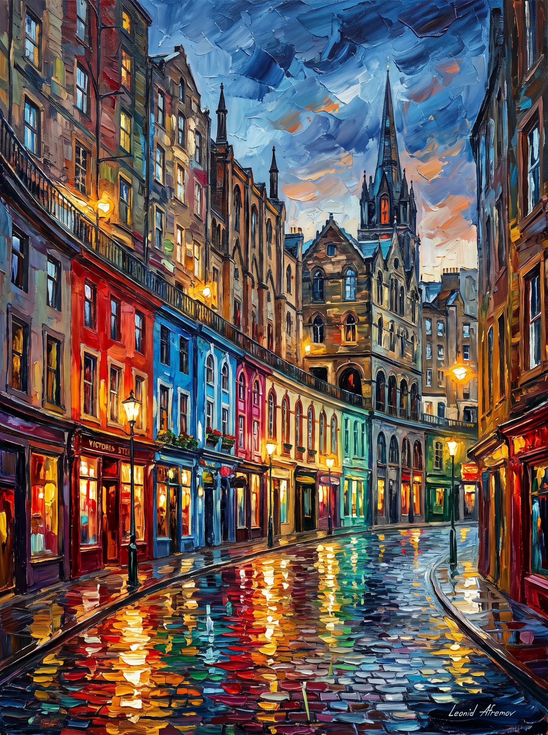 Edinburgh Victoria Street Rainy