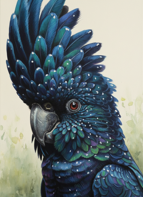 Blue-Feathered Cockatoo (Board Canvas) Paint by Numbers kit