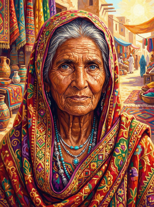 Elderly Man Among Ravens (100 Color Diamond Painting) Diamond Painting kit