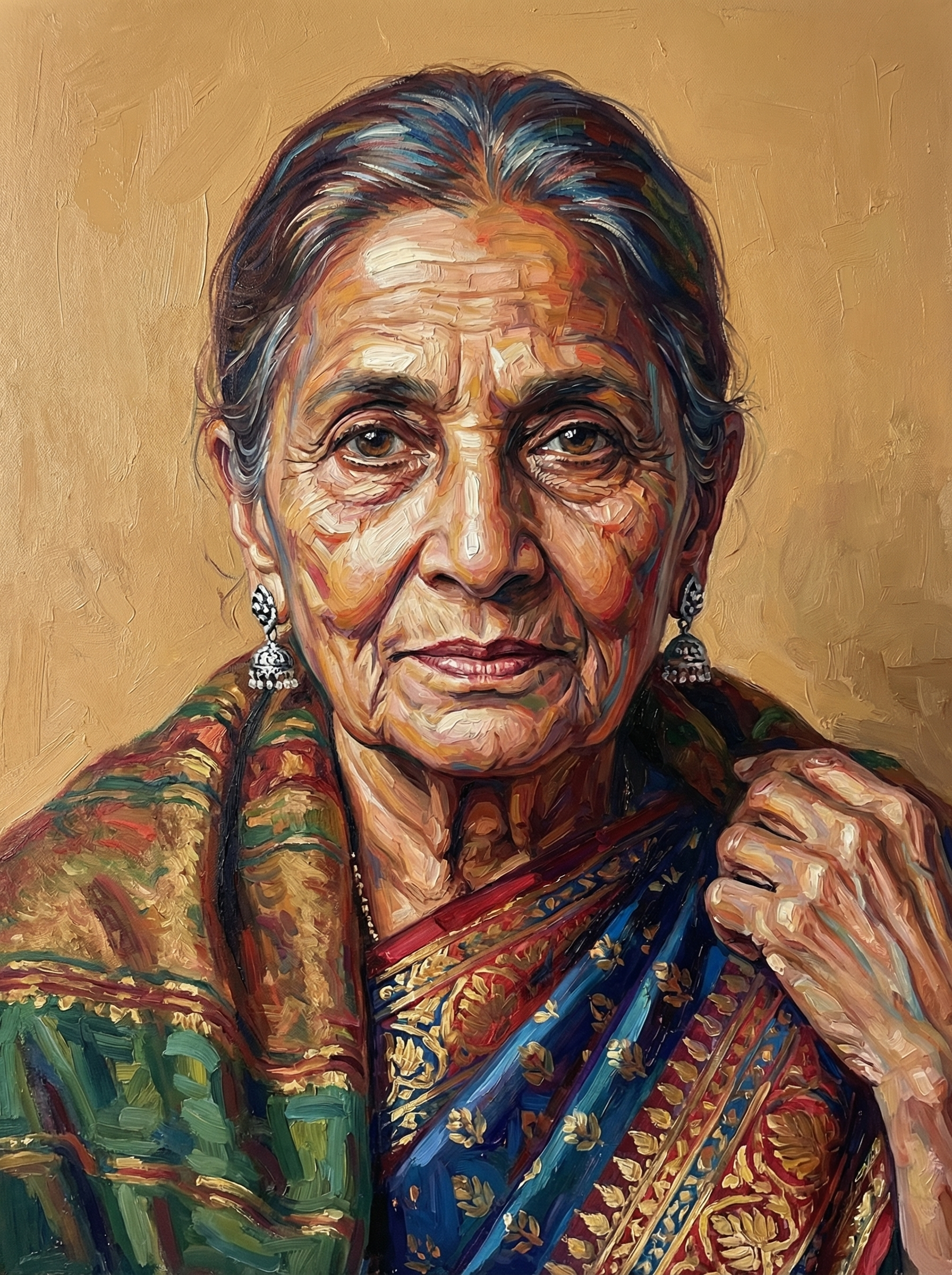 Elegant Elder Woman Portrait (100 Color Diamond Painting) Diamond Painting kit