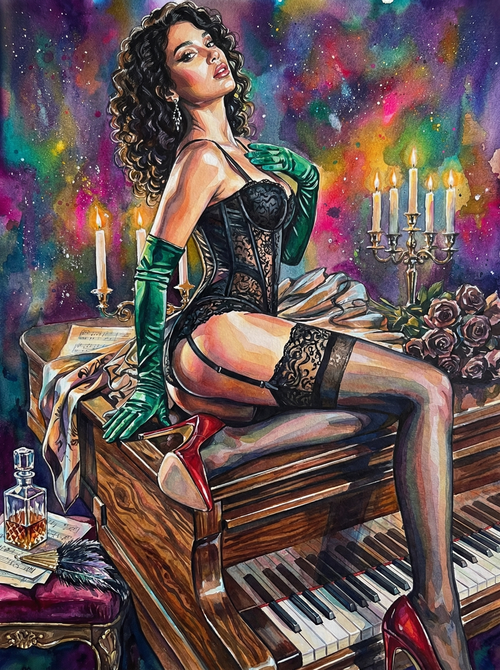 Last Call at the Burlesque (150 Color Diamond Painting)