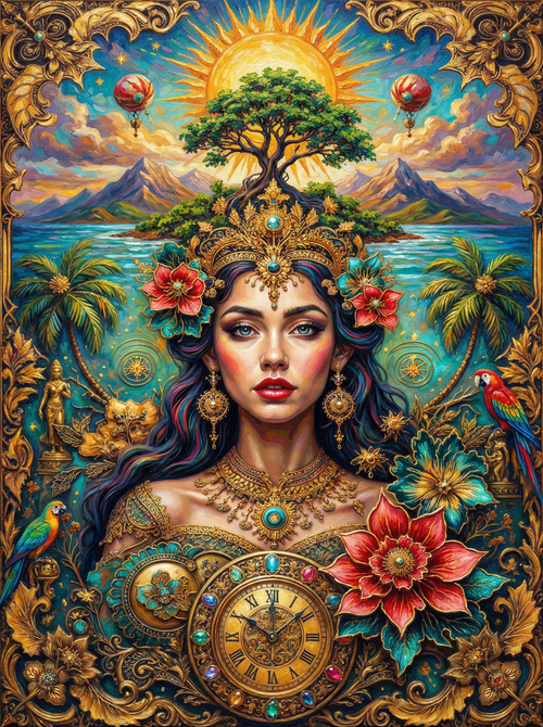 Elegant Tattooed Grandmother (100 Color Diamond Painting) Diamond Painting kit