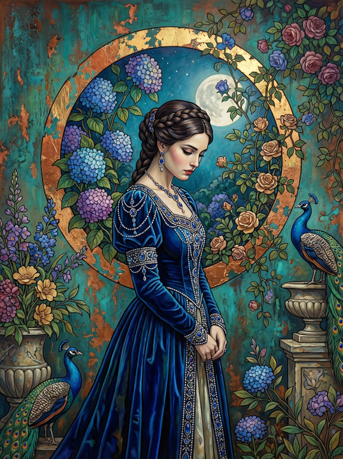 Elegant Woman Vintage Garden (100 Color Diamond Painting) Diamond Painting kit