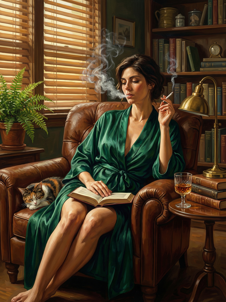 Emerald Robe Reading Hour (Diamond Painting) Diamond Painting kit