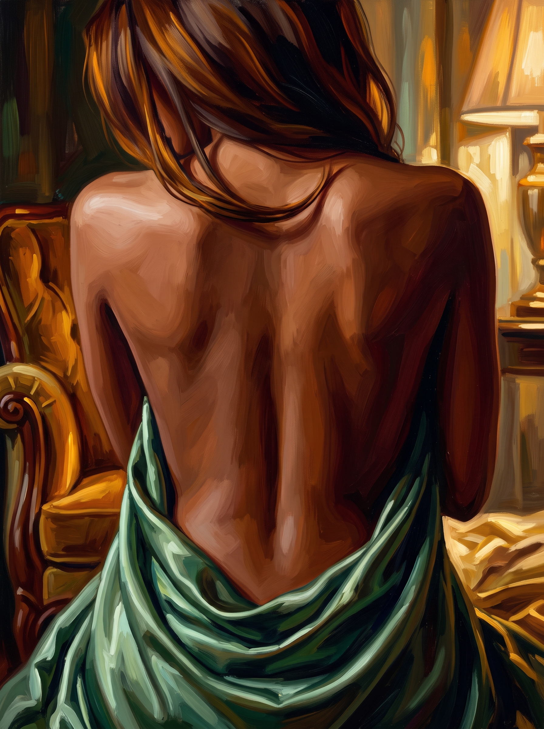 Emerald Silk Drape