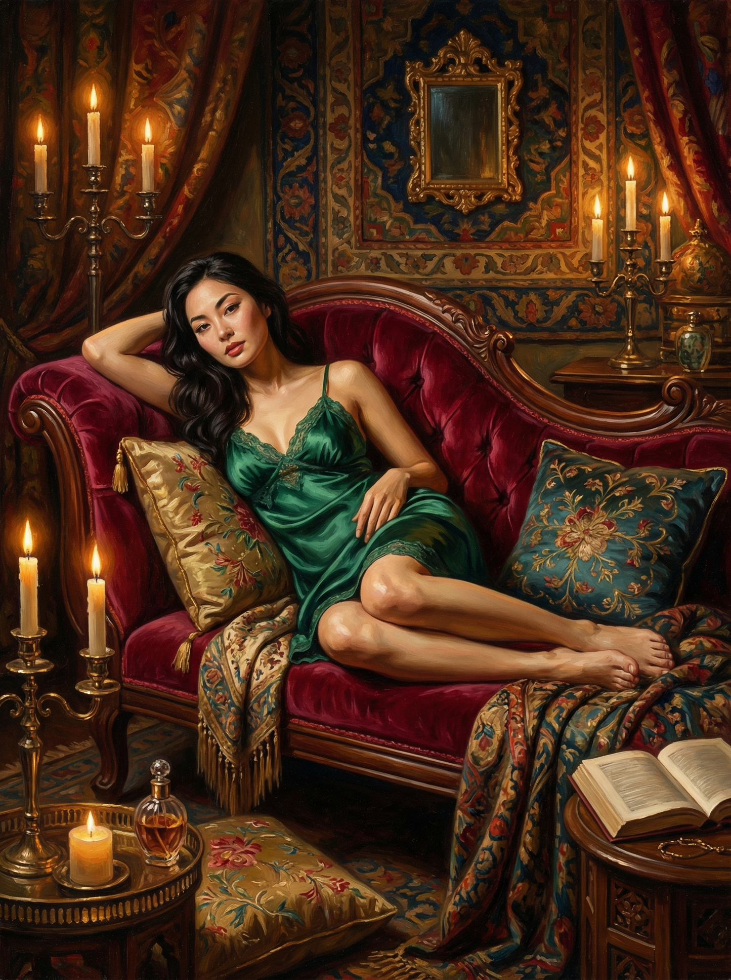 Emerald Slip on Velvet