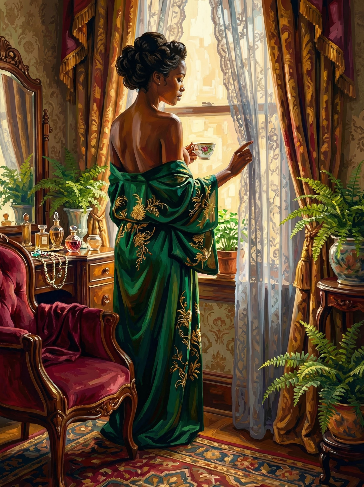 Emerald Window Reverie (100 Color Diamond Painting) Diamond Painting kit
