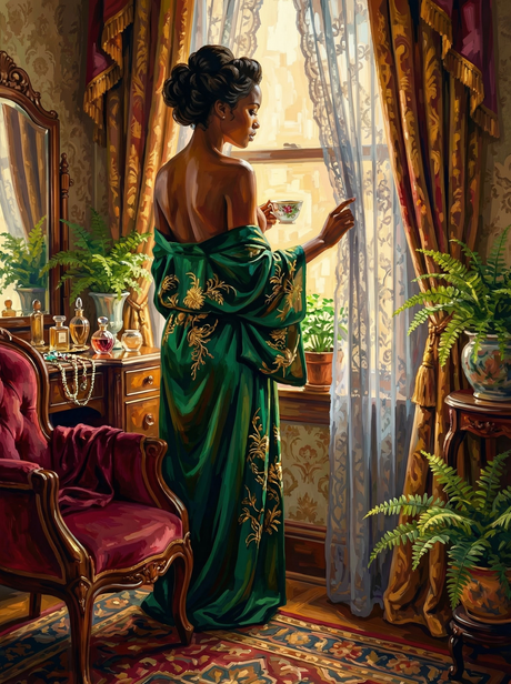 Emerald Window Reverie (100 Color Diamond Painting) Diamond Painting kit